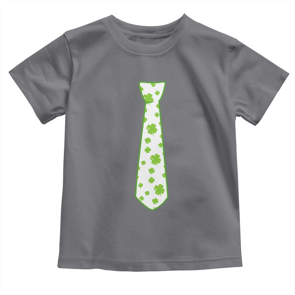 Shamrocks Tie Toddler T Shirt Kids St Patricks Day Costume Party Humor TS10 Charcoal Print Your Wear