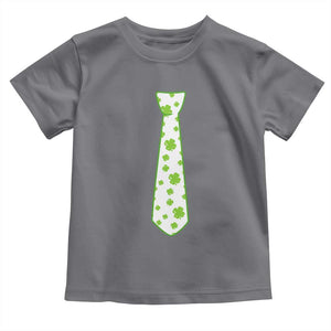 Shamrocks Tie Toddler T Shirt Kids St Patricks Day Costume Party Humor TS10 Charcoal Print Your Wear