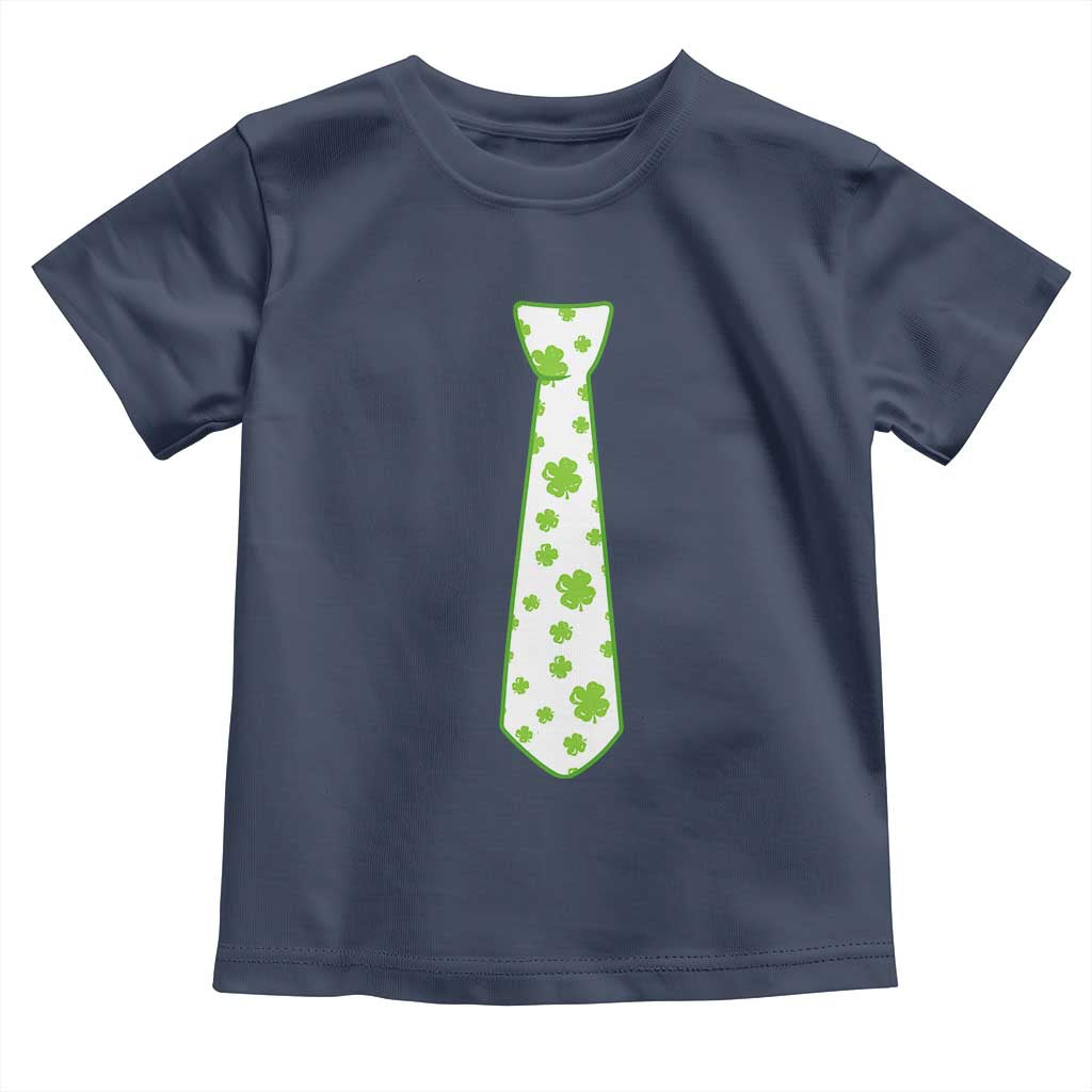 Shamrocks Tie Toddler T Shirt Kids St Patricks Day Costume Party Humor TS10 Navy Print Your Wear