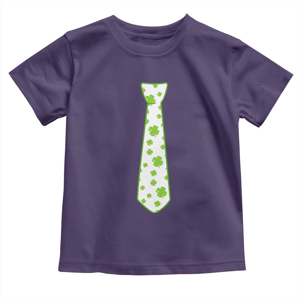 Shamrocks Tie Toddler T Shirt Kids St Patricks Day Costume Party Humor TS10 Purple Print Your Wear