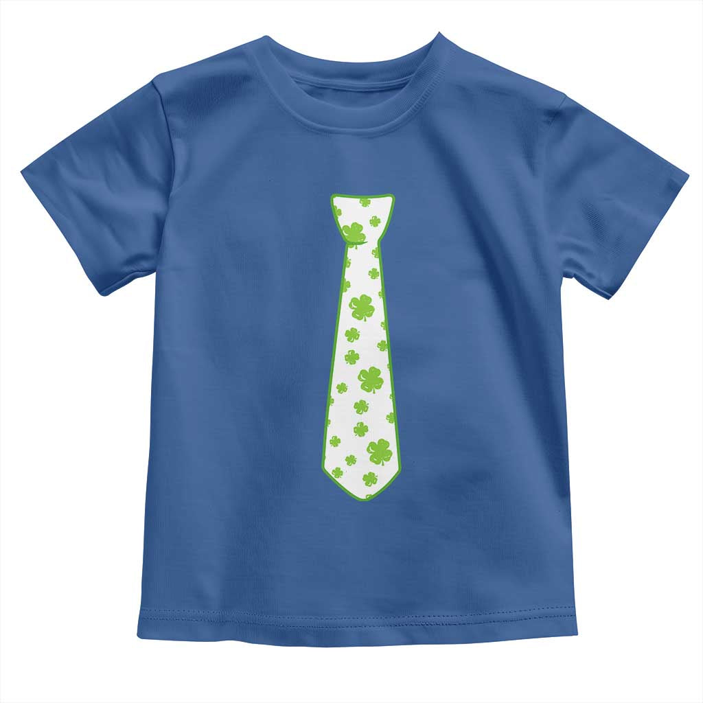Shamrocks Tie Toddler T Shirt Kids St Patricks Day Costume Party Humor TS10 Royal Blue Print Your Wear