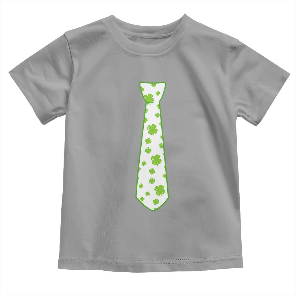 Shamrocks Tie Toddler T Shirt Kids St Patricks Day Costume Party Humor TS10 Sport Gray Print Your Wear