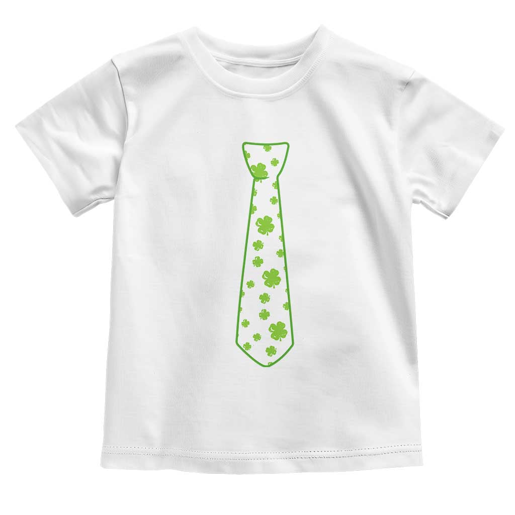 Shamrocks Tie Toddler T Shirt Kids St Patricks Day Costume Party Humor TS10 White Print Your Wear