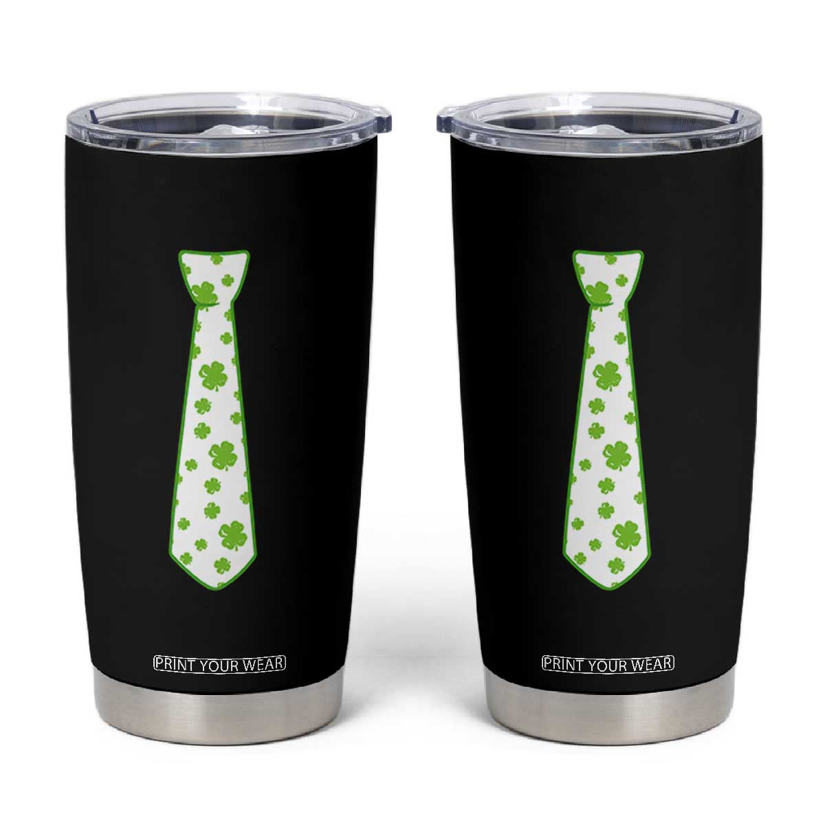 Shamrocks Tie Tumbler Cup Kids St Patricks Day Costume Party Humor TS10 Black Print Your Wear