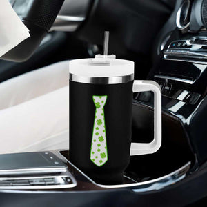 Shamrocks Tie Tumbler With Handle Kids St Patricks Day Costume Party Humor TS10 Print Your Wear