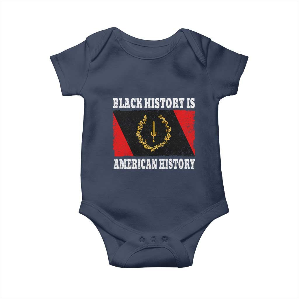 Black History Is American History Baby Onesie Afro African Black American Heritage Flag TS10 Navy Print Your Wear
