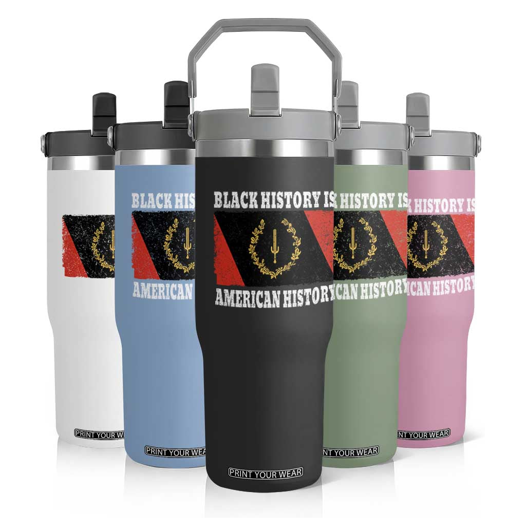 Black History Is American History Flip Straw Tumbler Afro African Black American Heritage Flag TS10 Print Your Wear