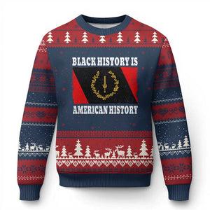 Black History Is American History Ugly Christmas Sweater Afro African Black American Heritage Flag TS10 Navy Red Print Your Wear