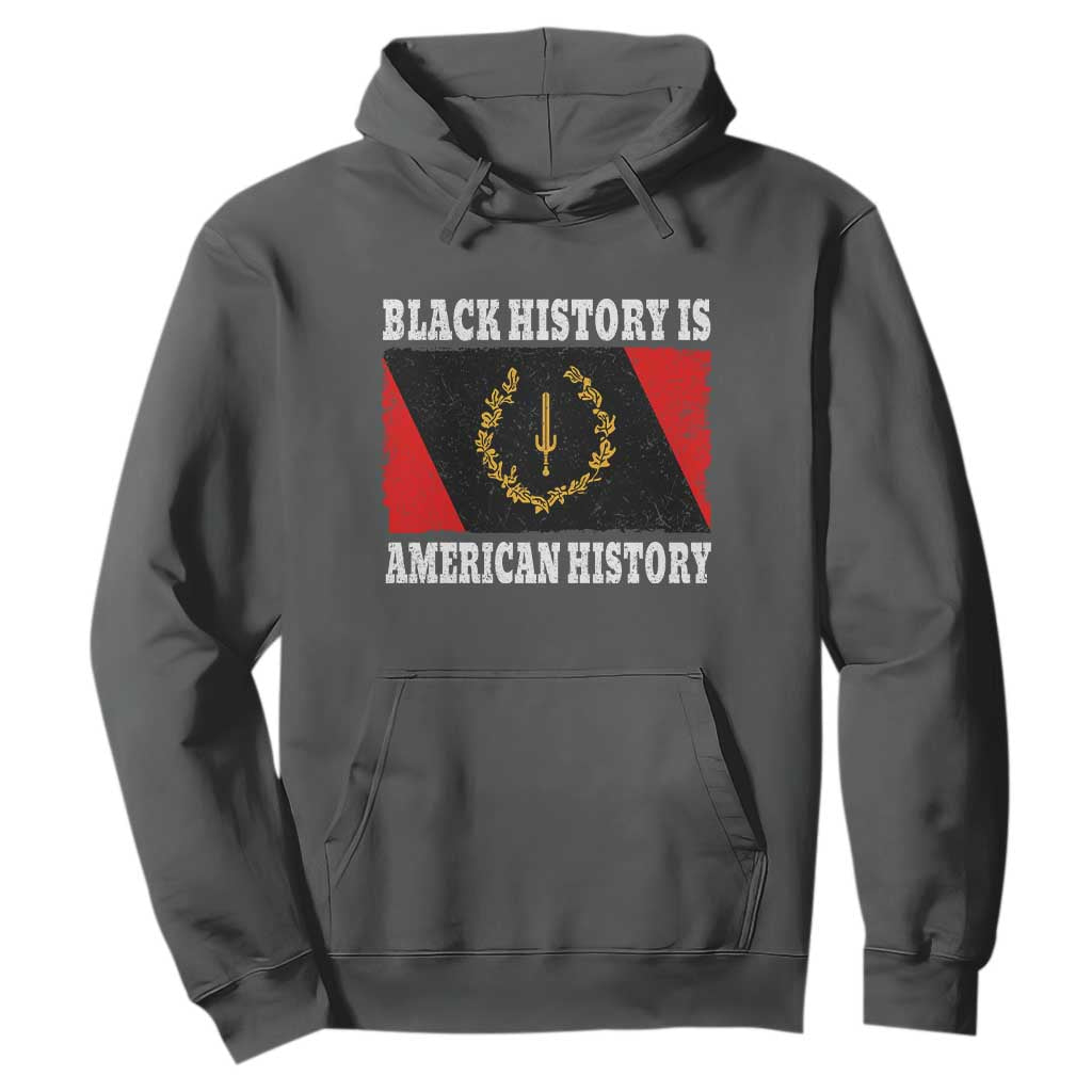 Black History Is American History Hoodie Afro African Black American Heritage Flag TS10 Dark Heather Print Your Wear