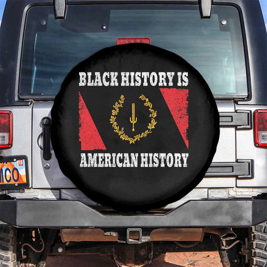 Black History Is American History Spare Tire Cover Afro African Black American Heritage Flag TS10 No hole Black Print Your Wear