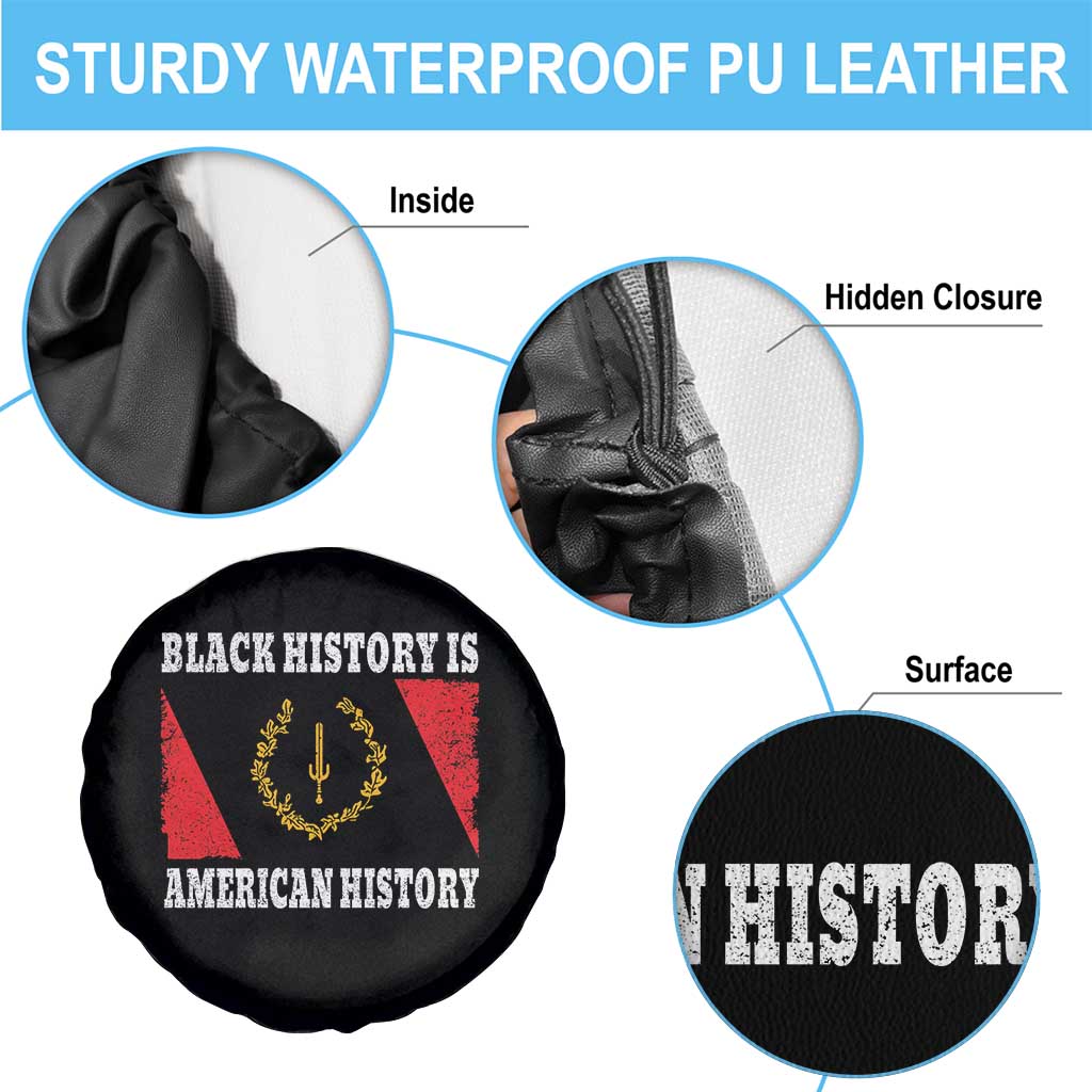 Black History Is American History Spare Tire Cover Afro African Black American Heritage Flag TS10 Print Your Wear