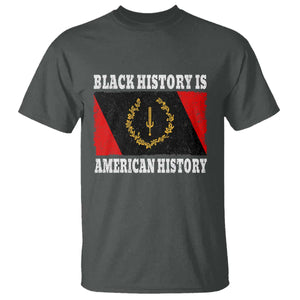 Black History Is American History T Shirt Afro African Black American Heritage Flag TS10 Dark Heather Print Your Wear