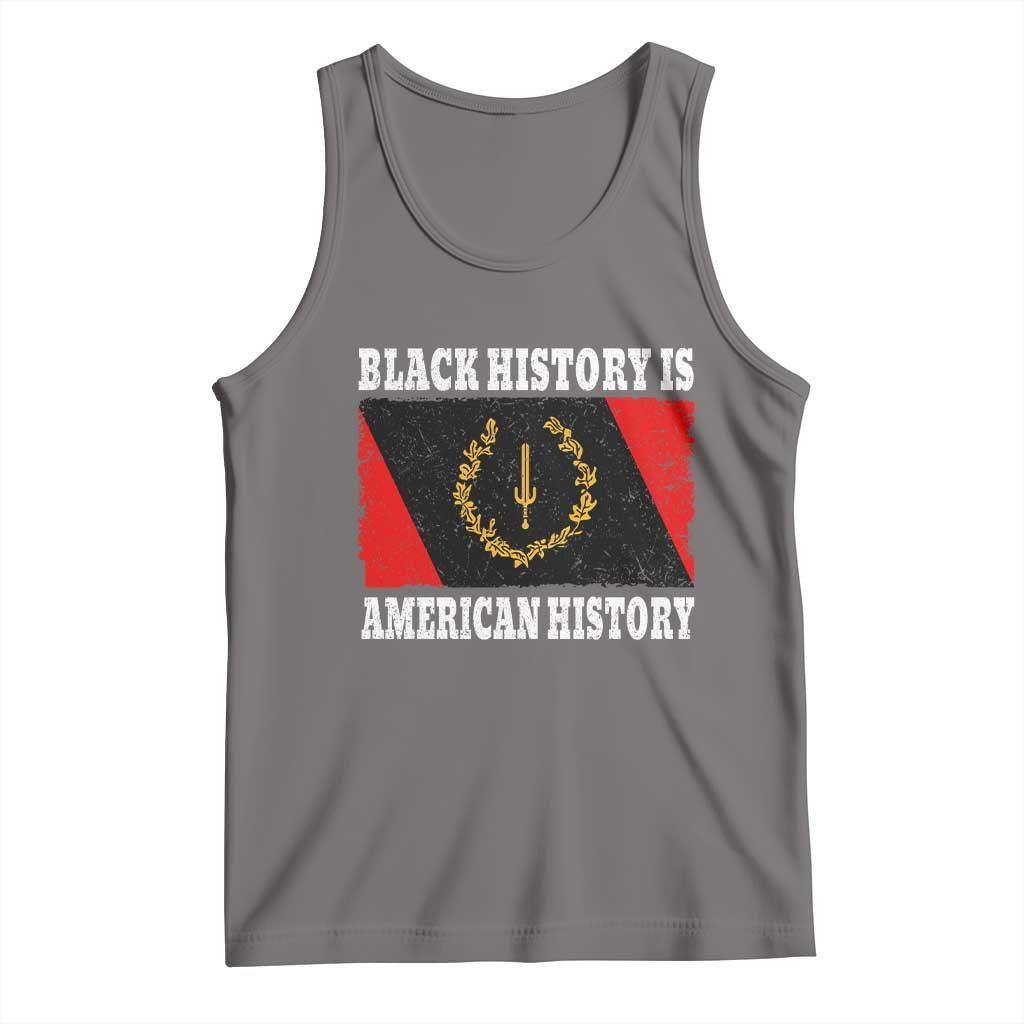 Black History Is American History Tank Top Afro African Black American Heritage Flag TS10 Deep Heather Print Your Wear