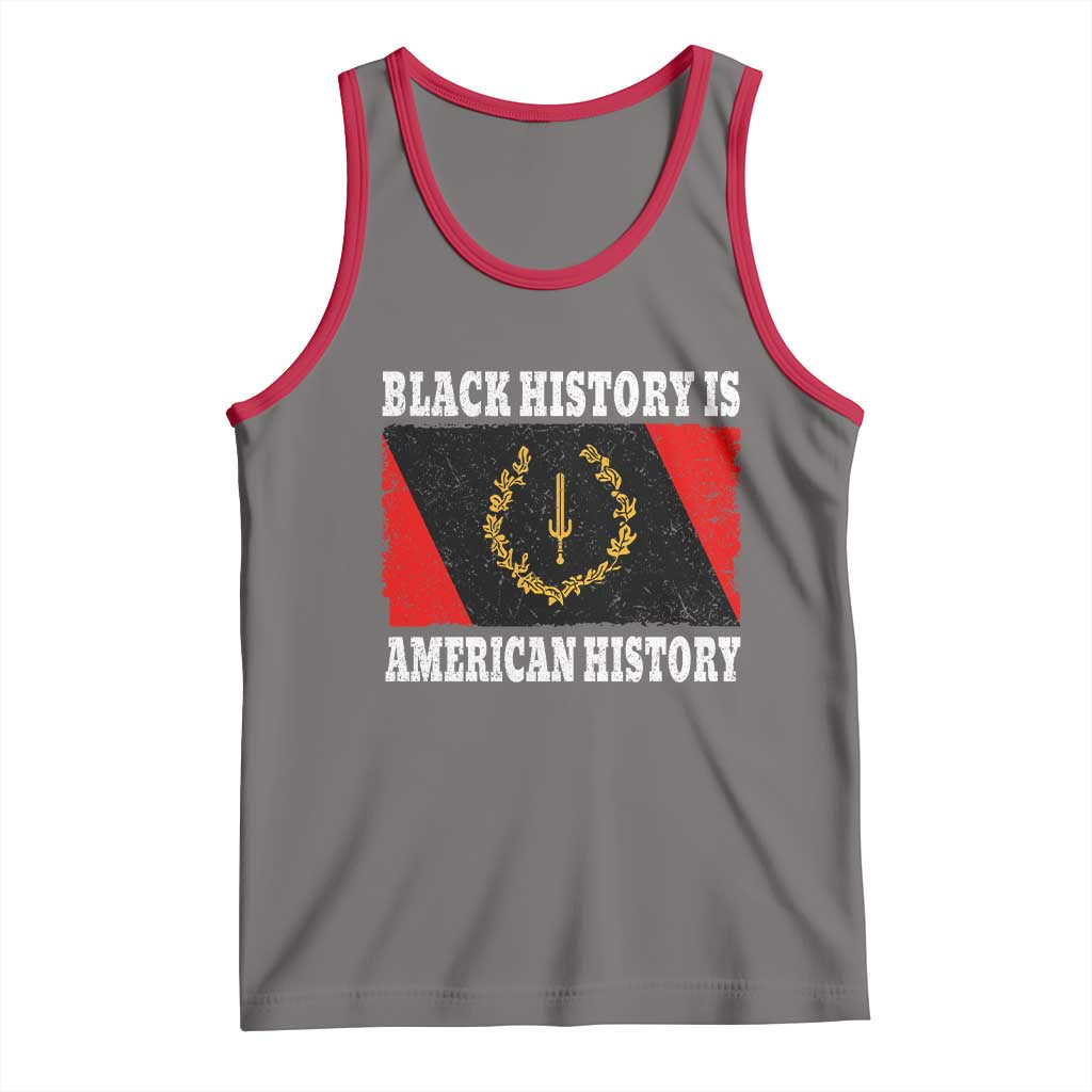 Black History Is American History Tank Top Afro African Black American Heritage Flag TS10 Deep Heather Red Print Your Wear