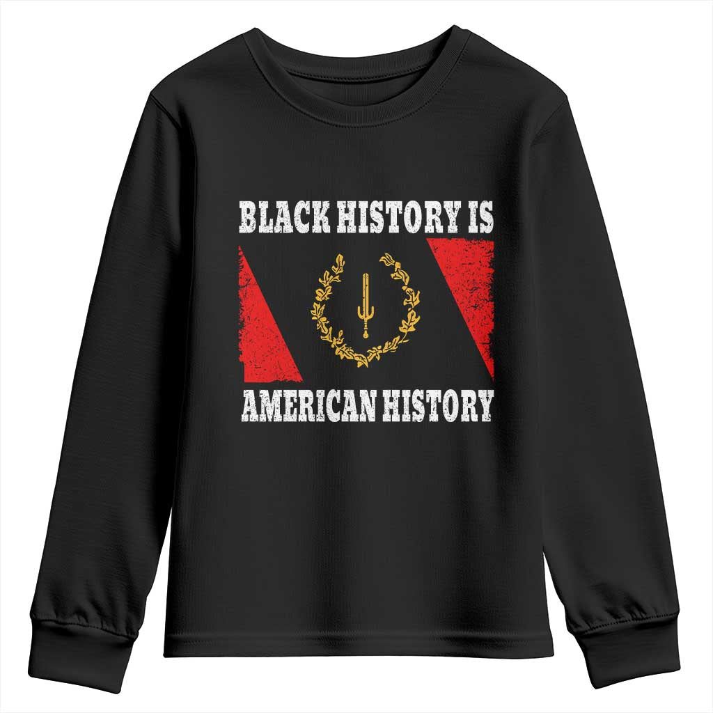 Black History Is American History Youth Sweatshirt Afro African Black American Heritage Flag TS10 Black Print Your Wear