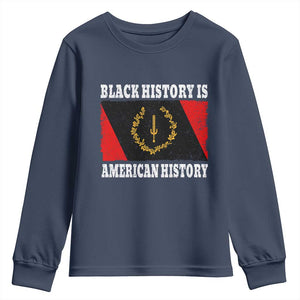 Black History Is American History Youth Sweatshirt Afro African Black American Heritage Flag TS10 Navy Print Your Wear