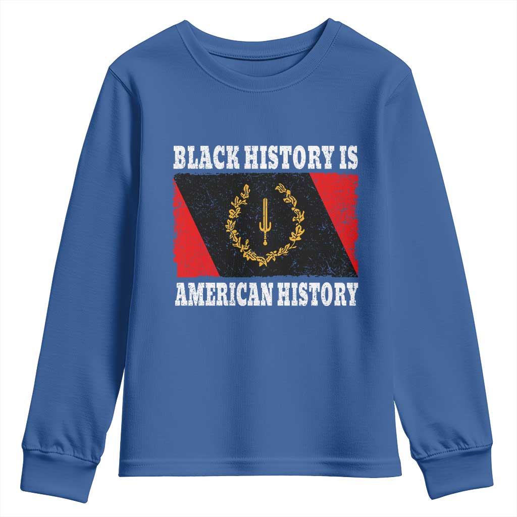 Black History Is American History Youth Sweatshirt Afro African Black American Heritage Flag TS10 Royal Blue Print Your Wear