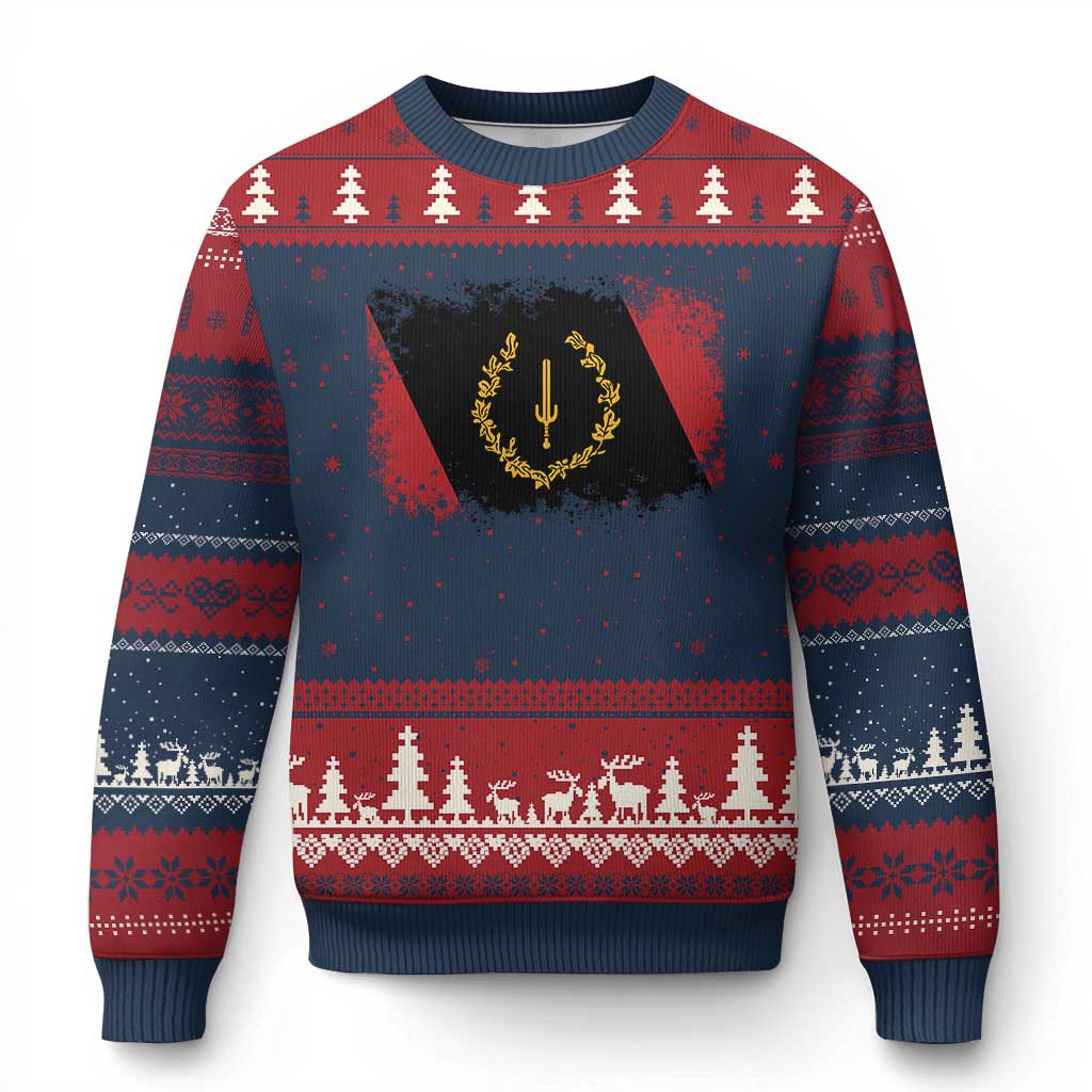 Black American Heritage Flag Ugly Christmas Sweater Vintage Watercolor Afro African Black History Month TS10 Navy Red Print Your Wear