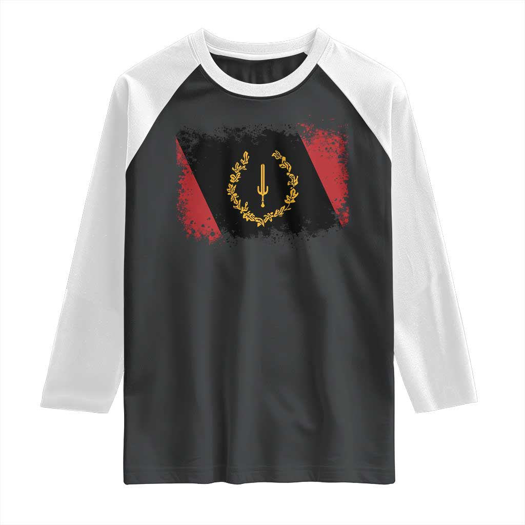Black American Heritage Flag Raglan Shirt Vintage Watercolor Afro African Black History Month TS10 Black White Print Your Wear