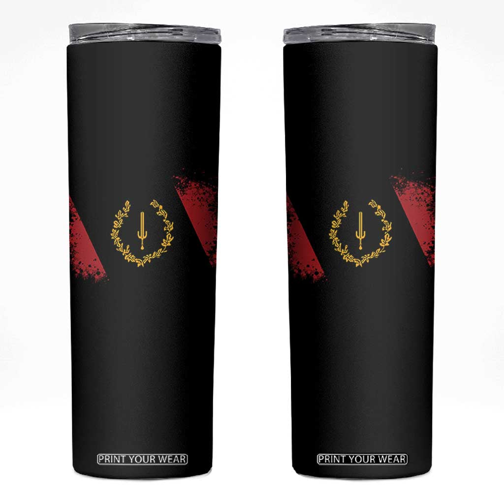 Black American Heritage Flag Skinny Tumbler Vintage Watercolor Afro African Black History Month TS10 Black Print Your Wear
