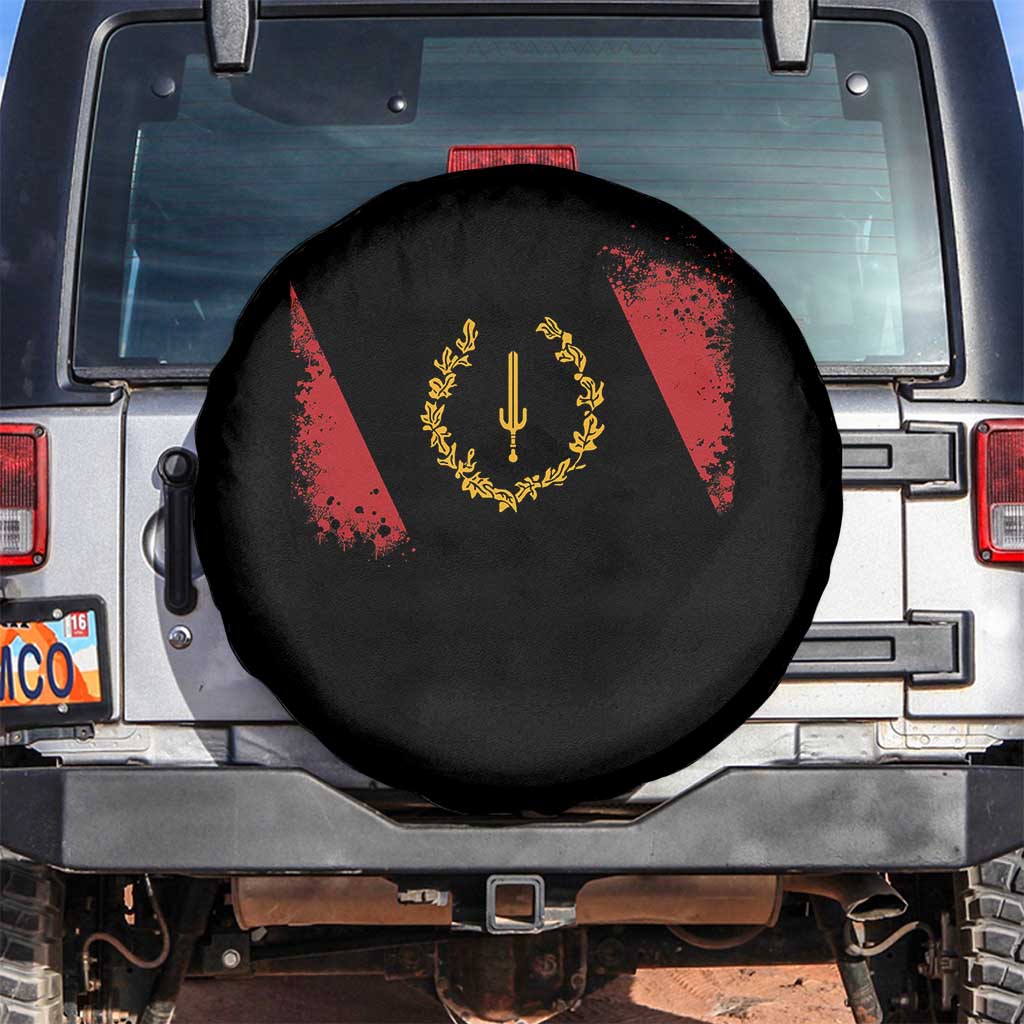 Black American Heritage Flag Spare Tire Cover Vintage Watercolor Afro African Black History Month TS10 No hole Black Print Your Wear