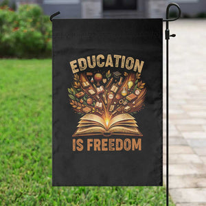 Black History Education Is Freedom Garden Flag Retro Books Afro African American Heritage TS10 Print Your Wear