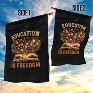 Black History Education Is Freedom Garden Flag Retro Books Afro African American Heritage TS10 Print Your Wear