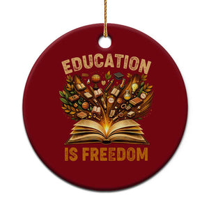 Black History Education Is Freedom Ceramic Ornament Retro Books Afro African American Heritage TS10 1pc Red Print Your Wear