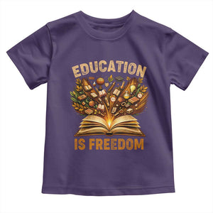 Black History Education Is Freedom Toddler T Shirt Retro Books Afro African American Heritage TS10 Purple Print Your Wear