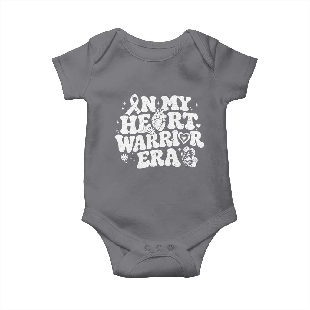 CHD Heart Disease Awareness Baby Onesie In My Heart Warrior Era TS10 Charcoal Print Your Wear