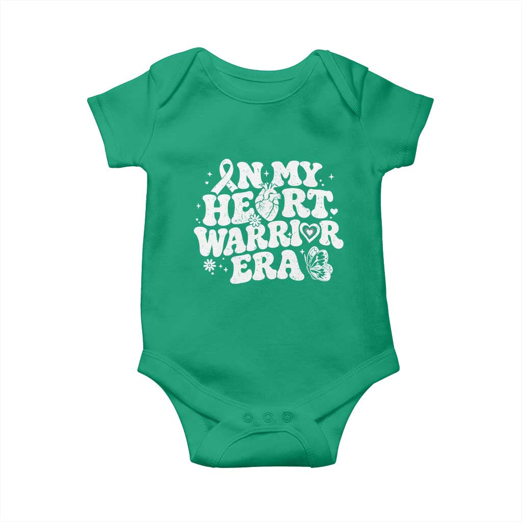 CHD Heart Disease Awareness Baby Onesie In My Heart Warrior Era TS10 Irish Green Print Your Wear