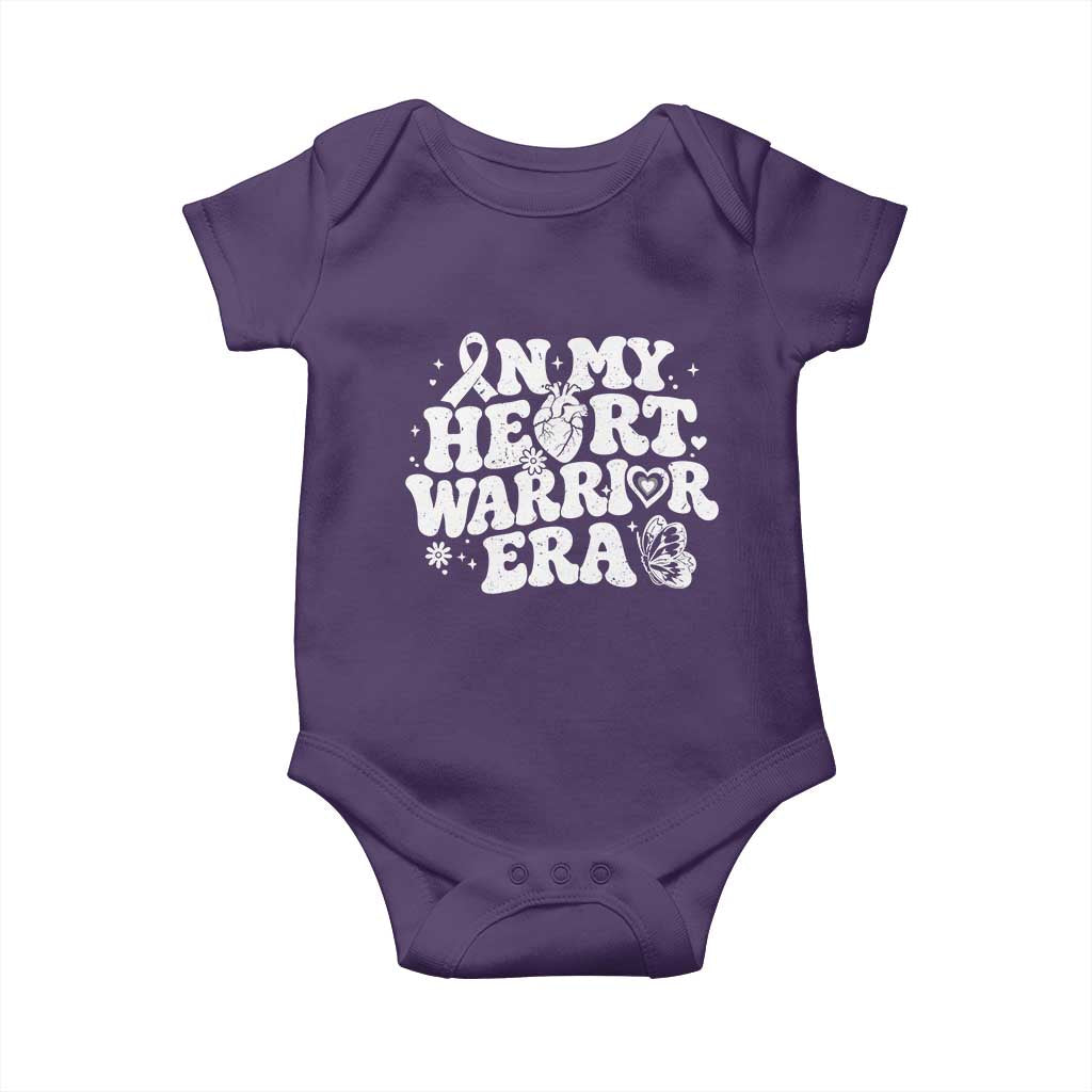 CHD Heart Disease Awareness Baby Onesie In My Heart Warrior Era TS10 Purple Print Your Wear