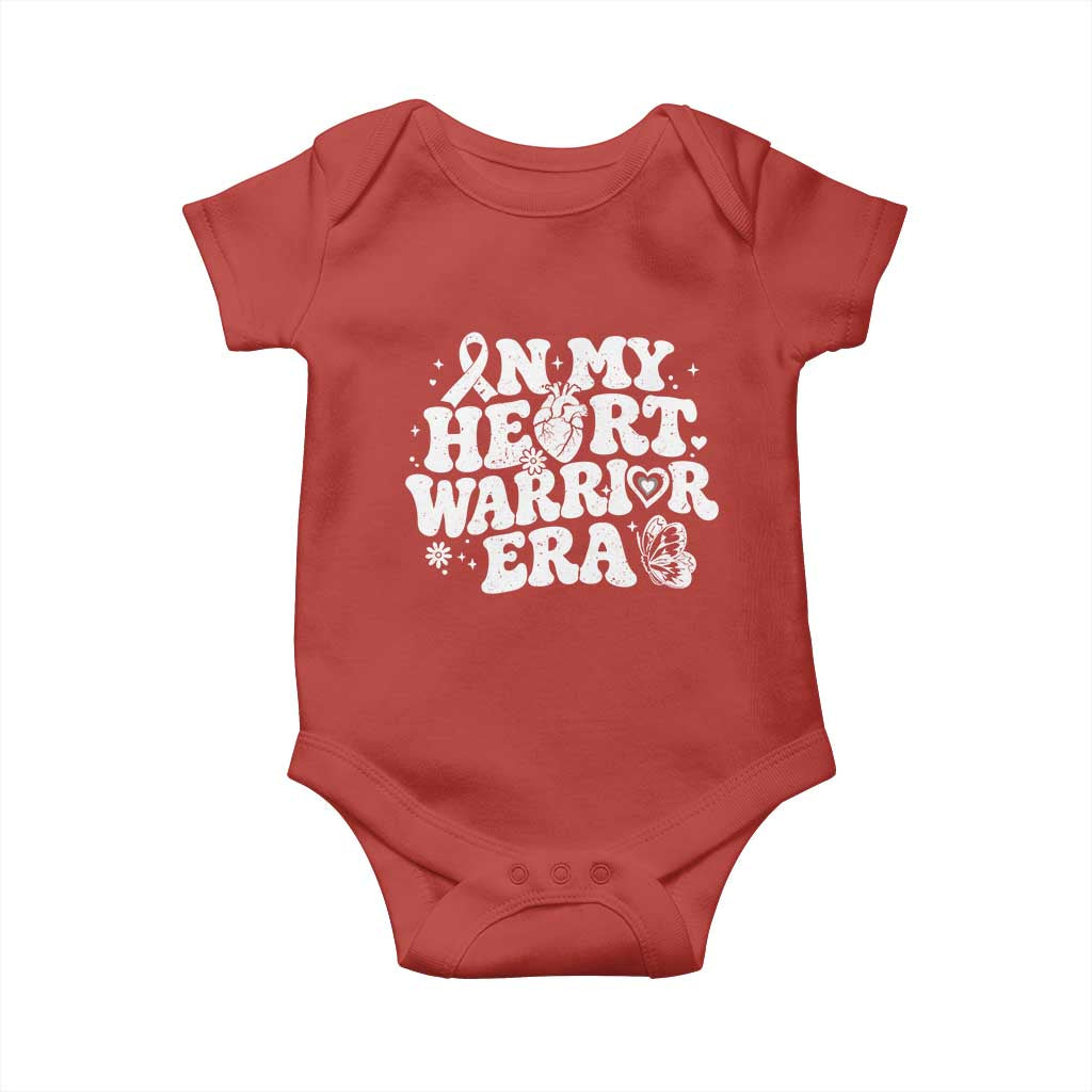 CHD Heart Disease Awareness Baby Onesie In My Heart Warrior Era TS10 Red Print Your Wear
