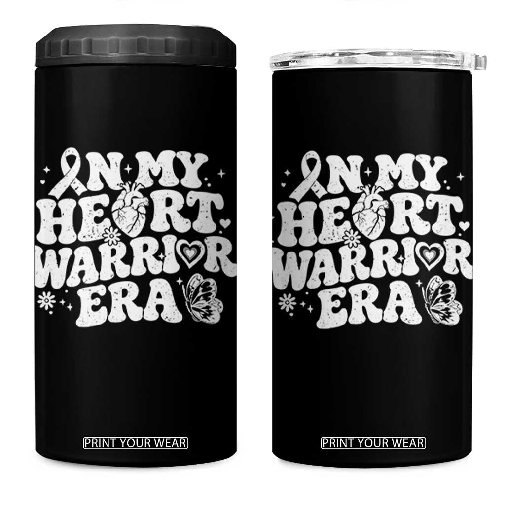 CHD Heart Disease Awareness 4 in 1 Can Cooler Tumbler In My Heart Warrior Era TS10 One Size: 16 oz Black Print Your Wear