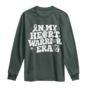 CHD Heart Disease Awareness Long Sleeve Shirt In My Heart Warrior Era TS10 Dark Forest Green Print Your Wear