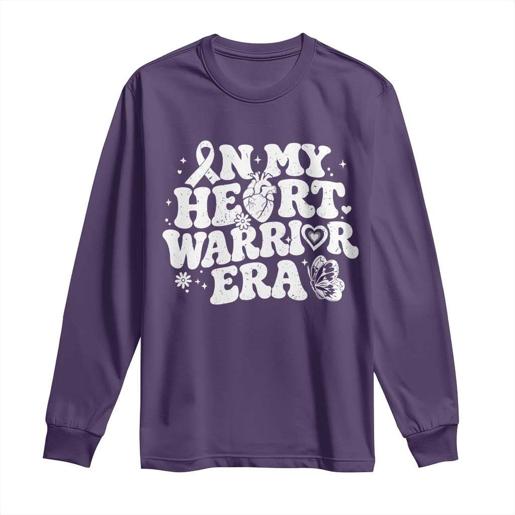 CHD Heart Disease Awareness Long Sleeve Shirt In My Heart Warrior Era TS10 Purple Print Your Wear