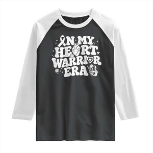 CHD Heart Disease Awareness Raglan Shirt In My Heart Warrior Era TS10 Black White Print Your Wear
