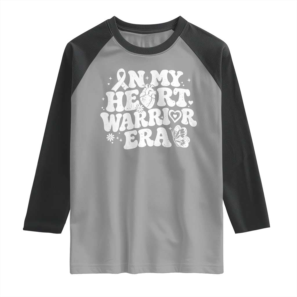 CHD Heart Disease Awareness Raglan Shirt In My Heart Warrior Era TS10 Sport Gray Black Print Your Wear