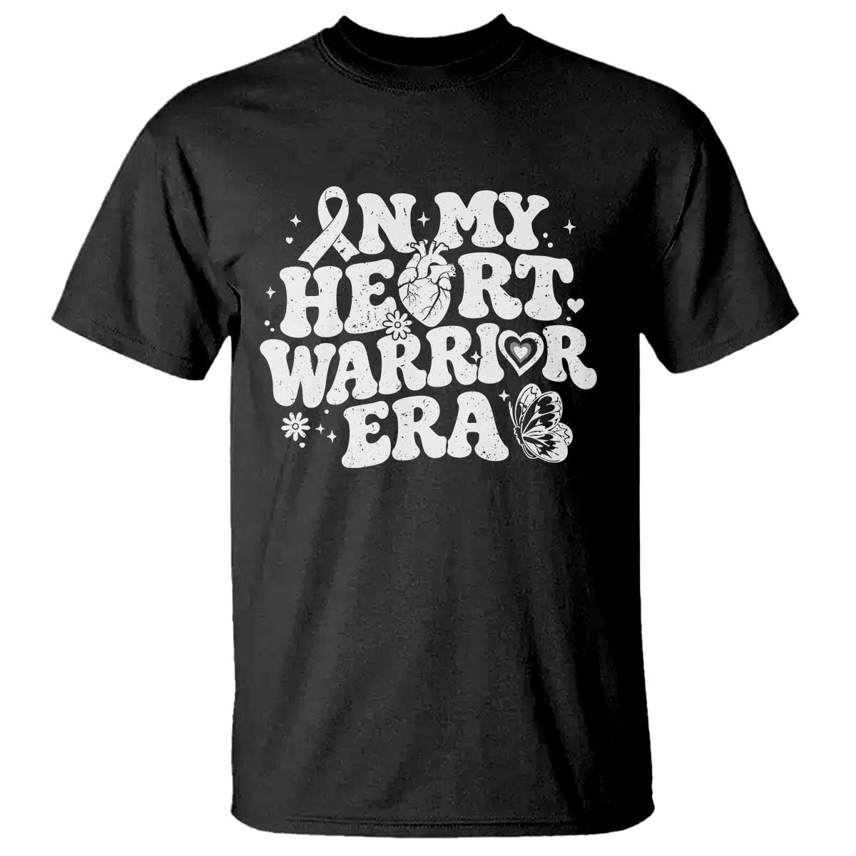 CHD Heart Disease Awareness T Shirt In My Heart Warrior Era TS10 Black Print Your Wear