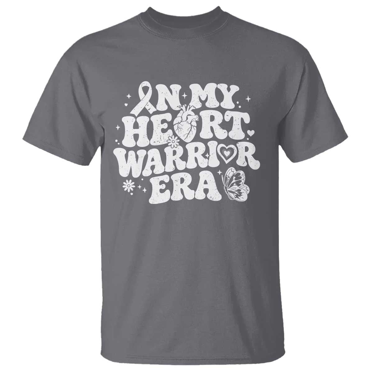 CHD Heart Disease Awareness T Shirt In My Heart Warrior Era TS10 Charcoal Print Your Wear