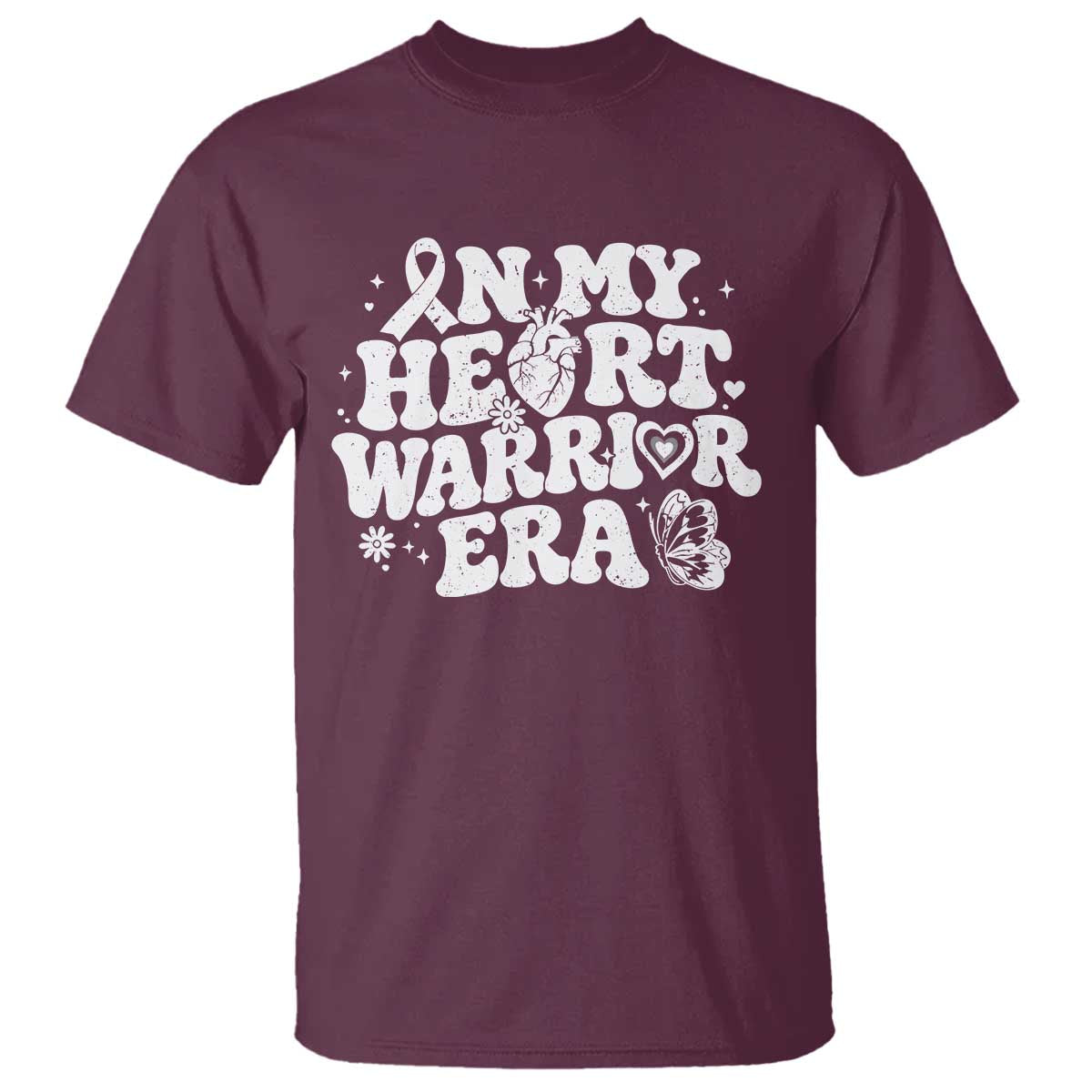 CHD Heart Disease Awareness T Shirt In My Heart Warrior Era TS10 Maroon Print Your Wear