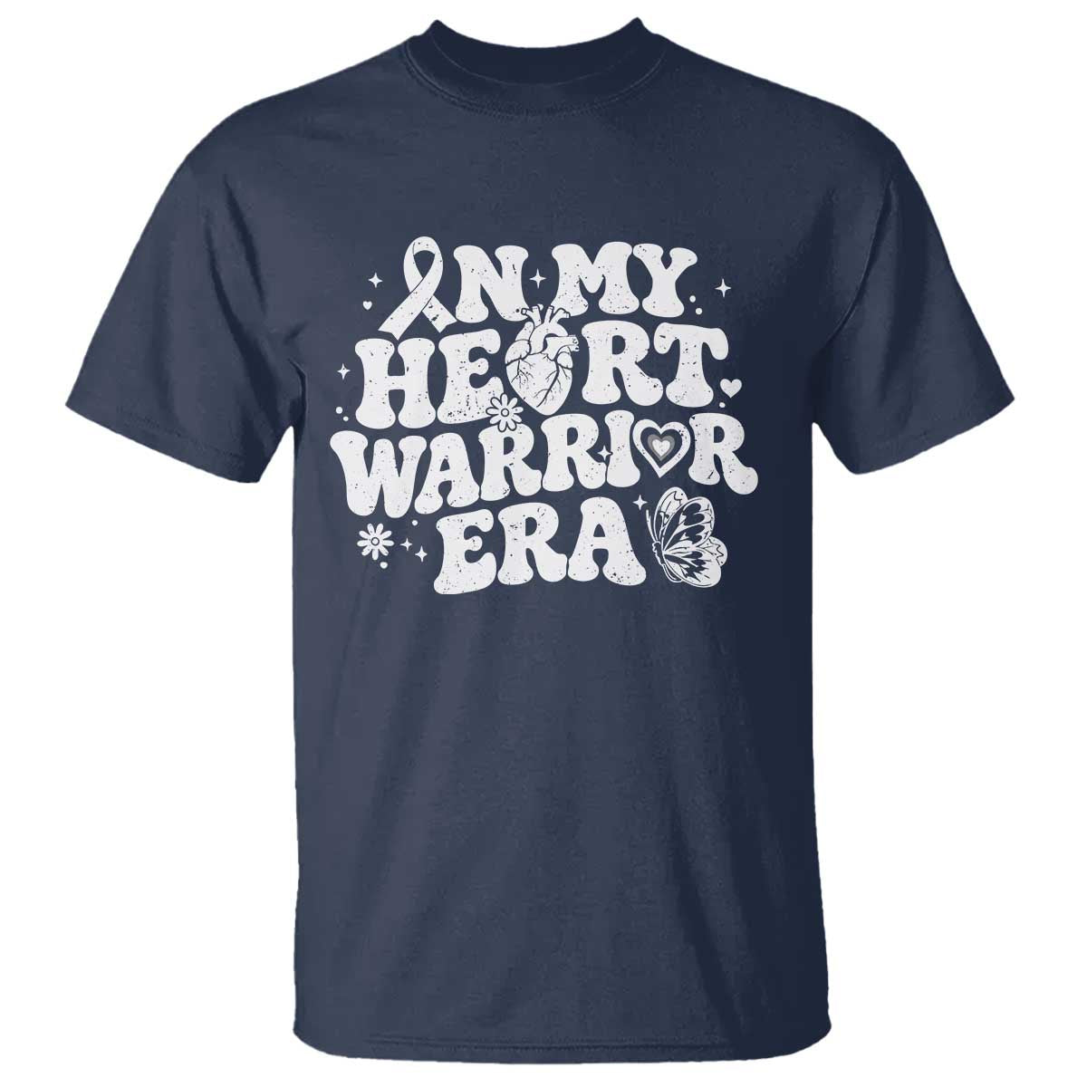 CHD Heart Disease Awareness T Shirt In My Heart Warrior Era TS10 Navy Print Your Wear