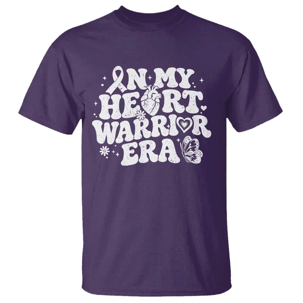 CHD Heart Disease Awareness T Shirt In My Heart Warrior Era TS10 Purple Print Your Wear