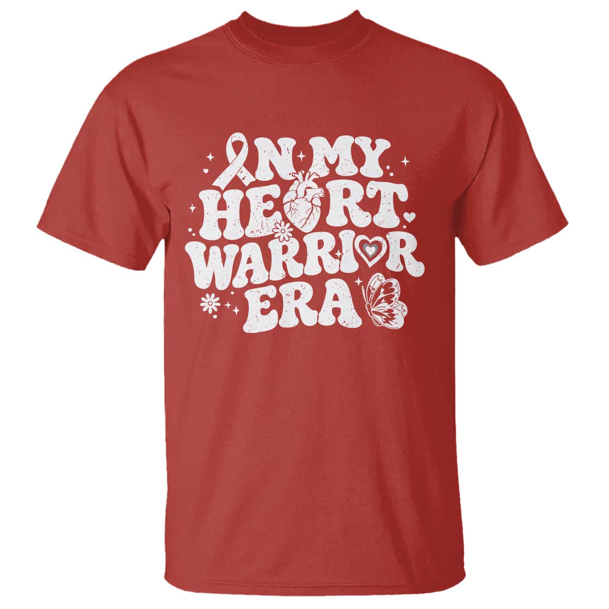CHD Heart Disease Awareness T Shirt In My Heart Warrior Era TS10 Red Print Your Wear