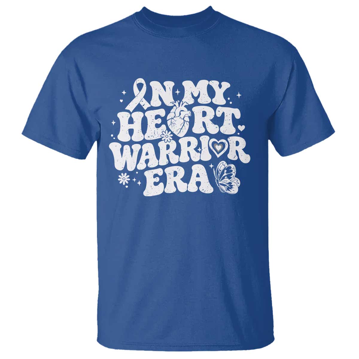 CHD Heart Disease Awareness T Shirt In My Heart Warrior Era TS10 Royal Blue Print Your Wear