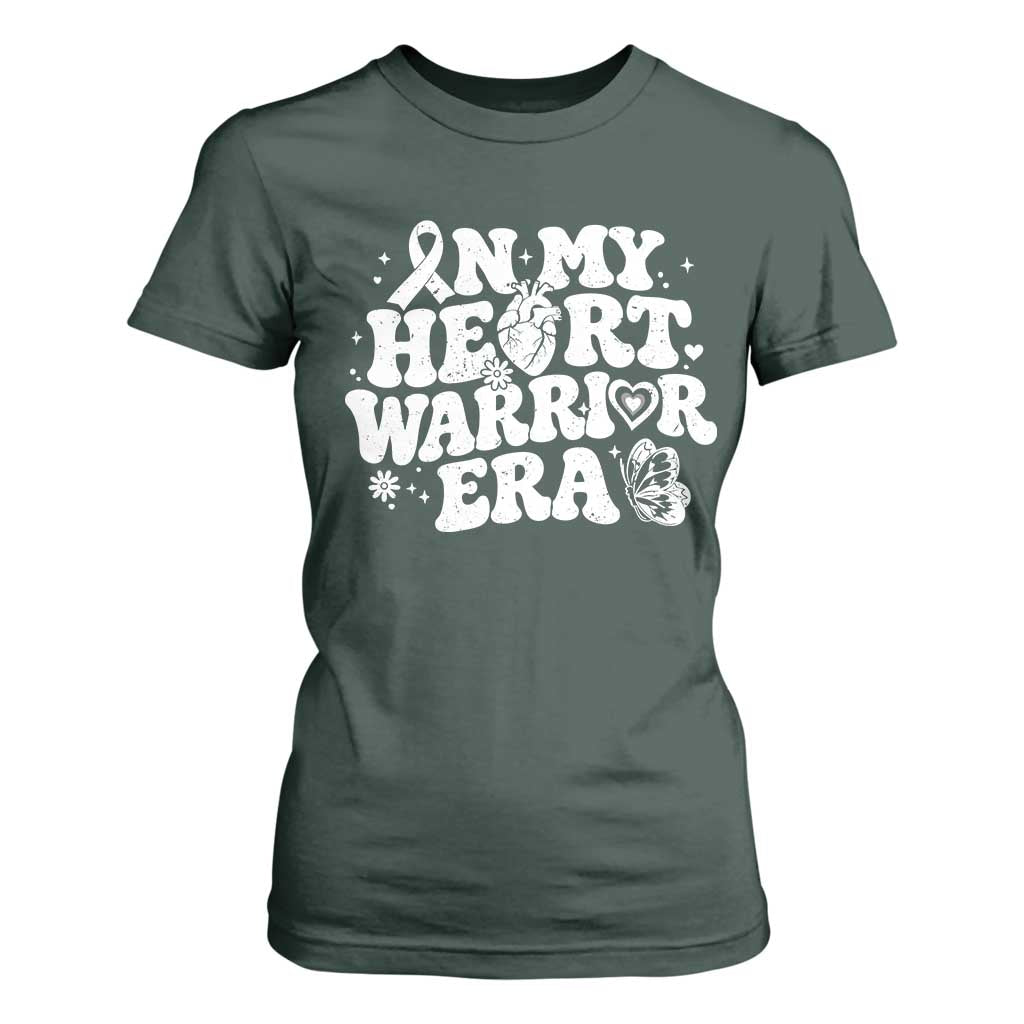 CHD Heart Disease Awareness T Shirt For Women In My Heart Warrior Era TS10 Dark Forest Green Print Your Wear