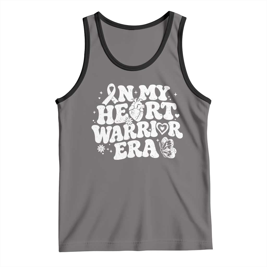 CHD Heart Disease Awareness Tank Top In My Heart Warrior Era TS10 Deep Heather Black Print Your Wear