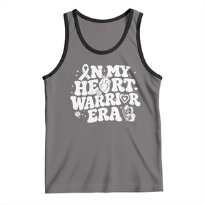 CHD Heart Disease Awareness Tank Top In My Heart Warrior Era TS10 Deep Heather Black Print Your Wear