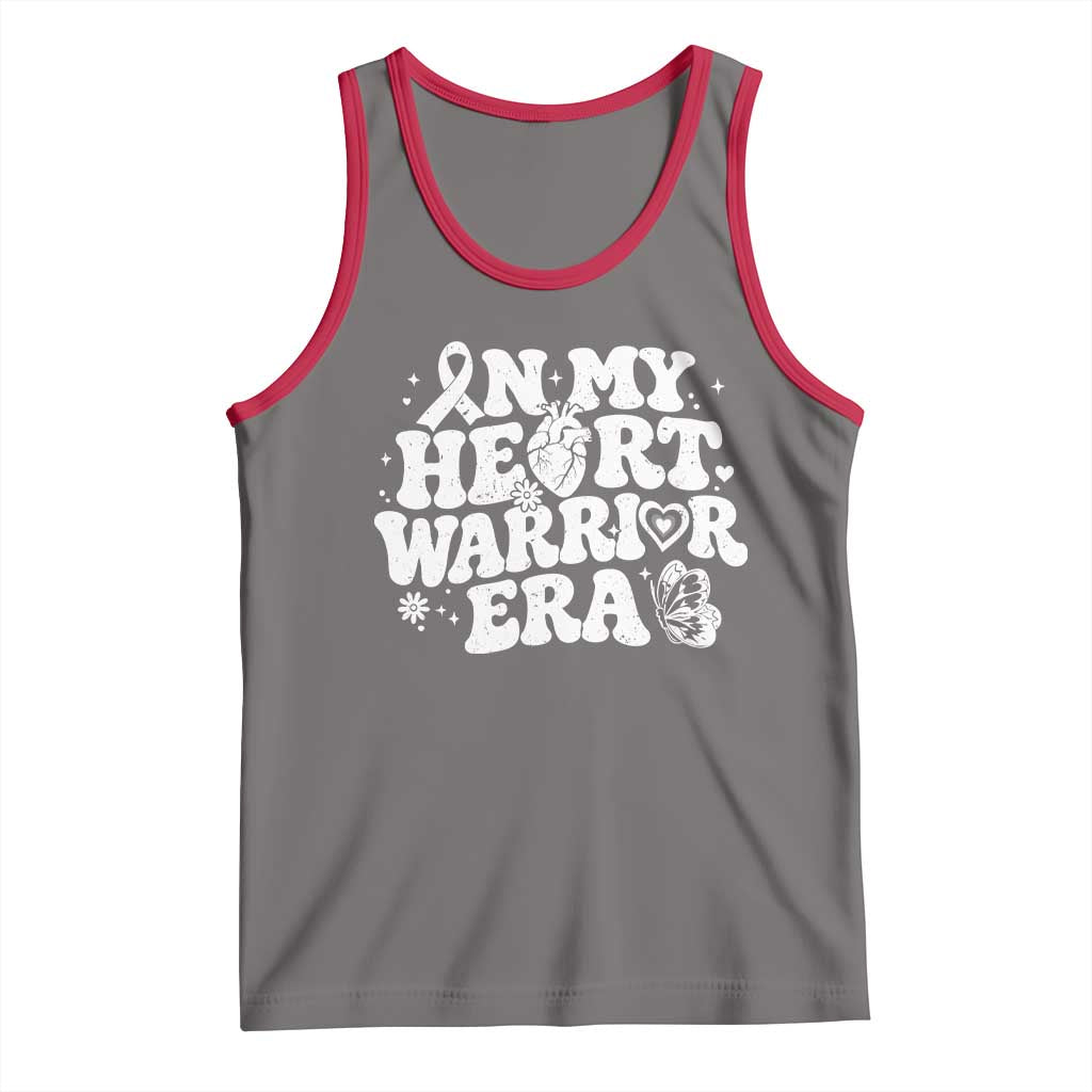 CHD Heart Disease Awareness Tank Top In My Heart Warrior Era TS10 Deep Heather Red Print Your Wear