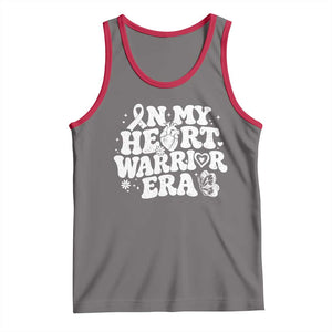 CHD Heart Disease Awareness Tank Top In My Heart Warrior Era TS10 Deep Heather Red Print Your Wear